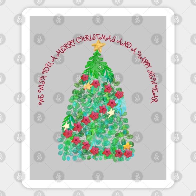 WE WISH YOU A MERRY CHRISTMAS AND A HAPPY NEW YEAR _ CHRISTMAS TREE Sticker by FLOWER_OF_HEART